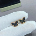 [Marin]BOUCLES D'OREILLES PAPILLON NACRE NOIRE