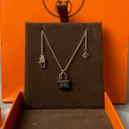 [Marin]CONSTANCE BLACK PEDANT PINK GOLD NECKLACE