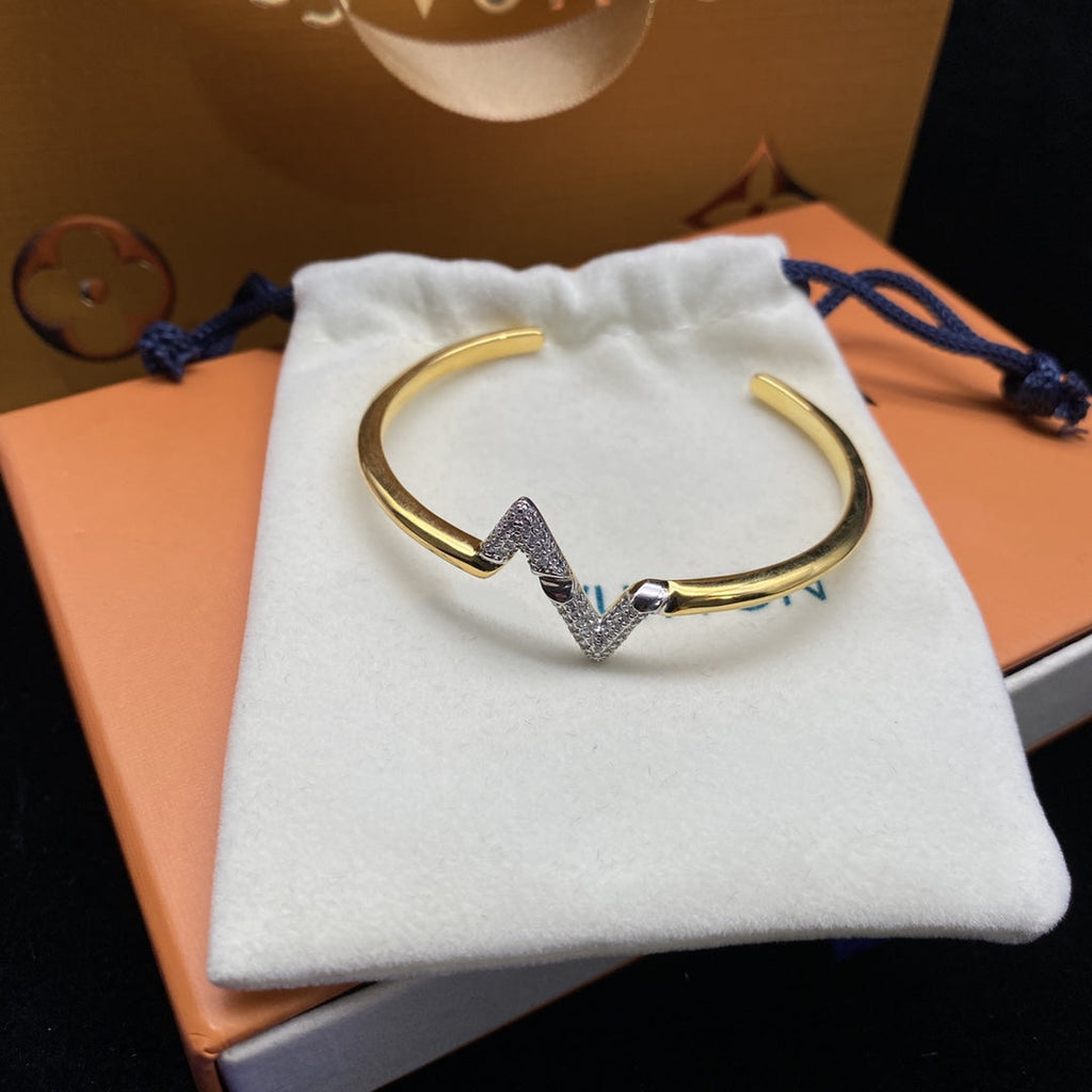 [Marin]VOLTE UPSITE DOWN DIAMOND GOLD OPEN BRACELET