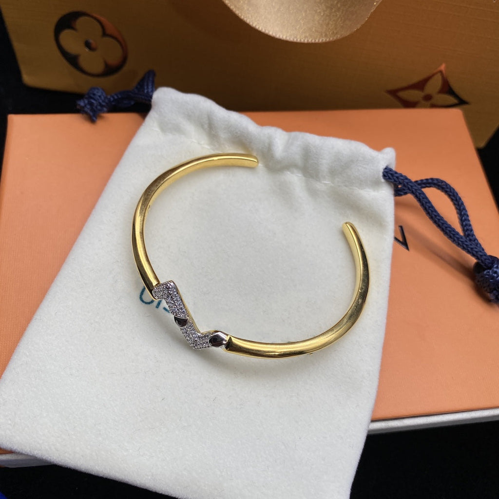[Marin]VOLTE UPSITE DOWN DIAMOND GOLD OPEN BRACELET