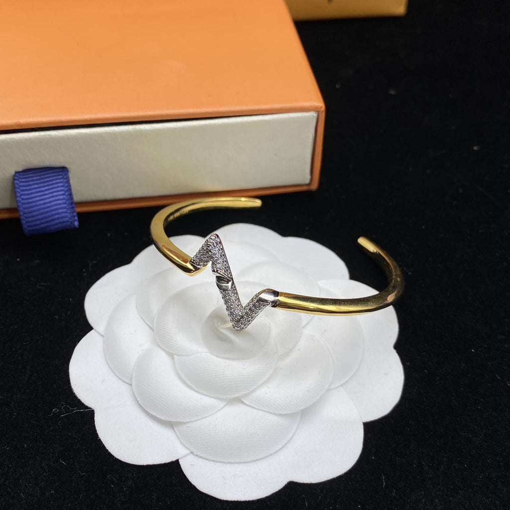 [Marin]VOLTE UPSITE DOWN DIAMOND GOLD OPEN BRACELET