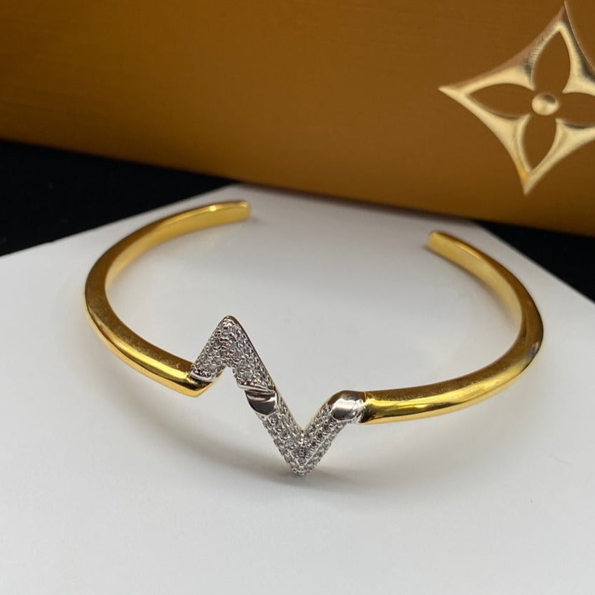 [Marin]VOLTE UPSITE DOWN DIAMOND GOLD OPEN BRACELET