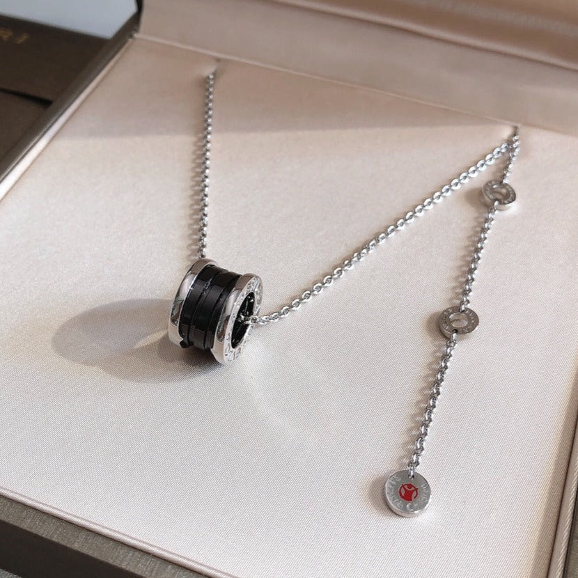 [Marin]ZERO 1 BLACK CERAMIC SILVER NECKLACE
