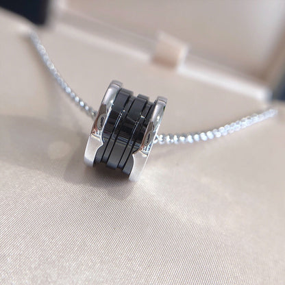 [Marin]ZERO 1 BLACK CERAMIC SILVER NECKLACE