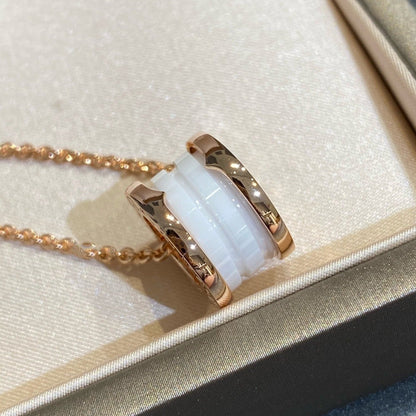 [Marin]ZERO 1 WHITE CERAMIC PINK GOLD NECKLACE