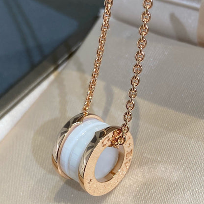 [Marin]ZERO 1 WHITE CERAMIC PINK GOLD NECKLACE