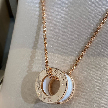 [Marin]ZERO 1 WHITE CERAMIC PINK GOLD NECKLACE