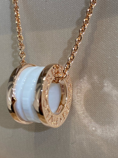 [Marin]ZERO 1 WHITE CERAMIC PINK GOLD NECKLACE