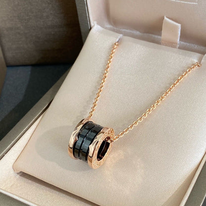 [Marin]ZERO 1 BLACK CERAMIC PINK GOLD NECKLACE