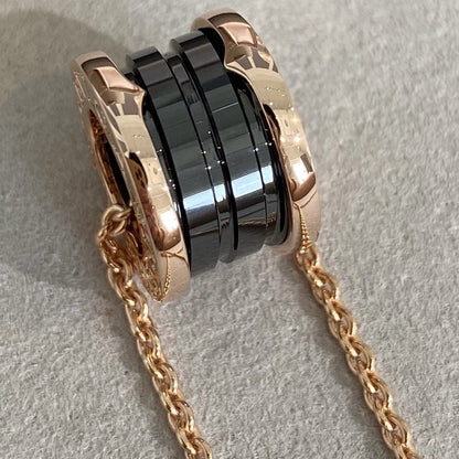 [Marin]ZERO 1 BLACK CERAMIC PINK GOLD NECKLACE