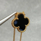 [Marin]COLLIER CLOVER 15MM FLEUR UNIQUE ONYX NOIR
