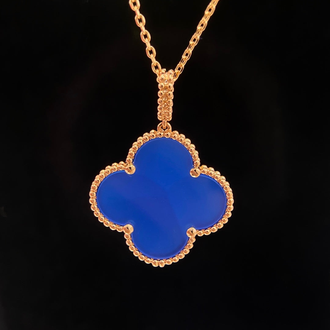 [Marin]CLOVER 25MM NECKLACE TURQUOISE ROSE GOLD