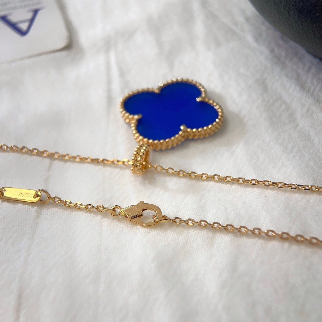 [Marin]CLOVER 25MM NECKLACE TURQUOISE ROSE GOLD