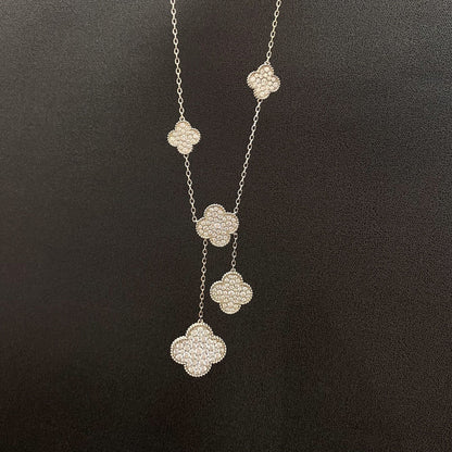 [Marin-Jewelry]クローバー 5モチーフ シルバー ダイヤモンド ネックレス