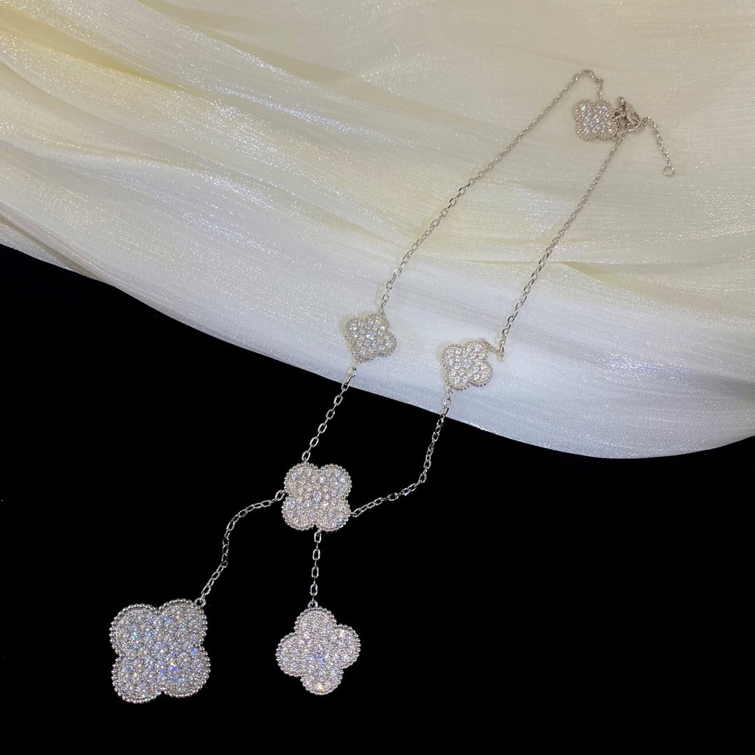[Marin-Jewelry]クローバー 5モチーフ シルバー ダイヤモンド ネックレス