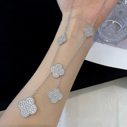 [Marin-Jewelry]クローバー 5モチーフ シルバー ダイヤモンド ネックレス