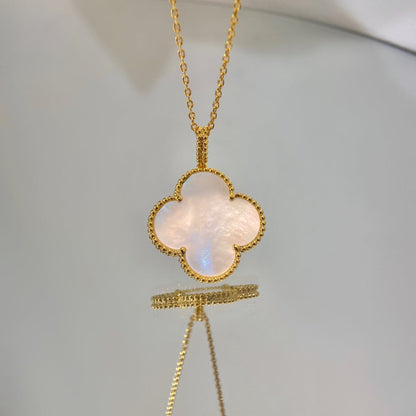 [Marin-Jewelry]CLOVER 25MM MOP LARGE PENDANT NECKLACE
