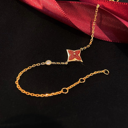 [Marin-Jewelry]COLOR STAR CARNELIAN PINK GOLD DIAMOND BRACELET