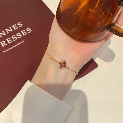 [Marin-Jewelry]COLOR STAR CARNELIAN PINK GOLD DIAMOND BRACELET