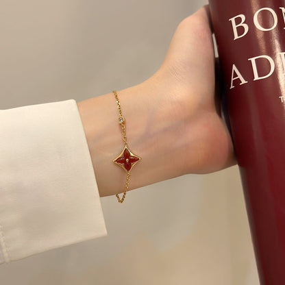 [Marin-Jewelry]COLOR STAR CARNELIAN PINK GOLD DIAMOND BRACELET