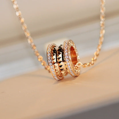 [Marin]ZERO 1 ROCK PEDANT PINK GOLD NECKLACE