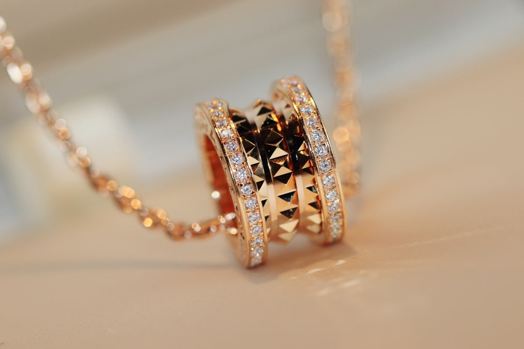 [Marin]ZERO 1 ROCK PEDANT PINK GOLD NECKLACE