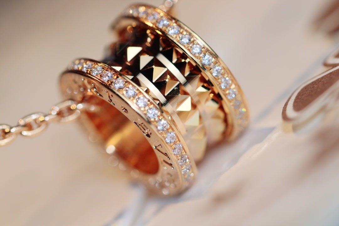 [Marin]ZERO 1 ROCK PEDANT PINK GOLD NECKLACE