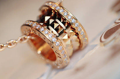 [Marin]ZERO 1 ROCK PEDANT PINK GOLD NECKLACE