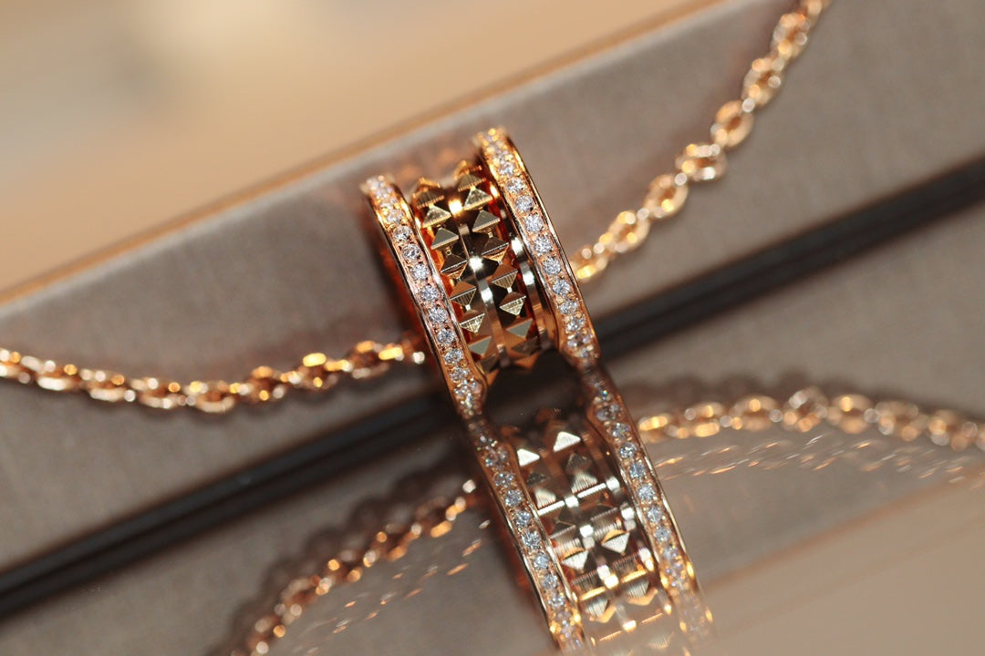 [Marin]ZERO 1 ROCK PEDANT PINK GOLD NECKLACE