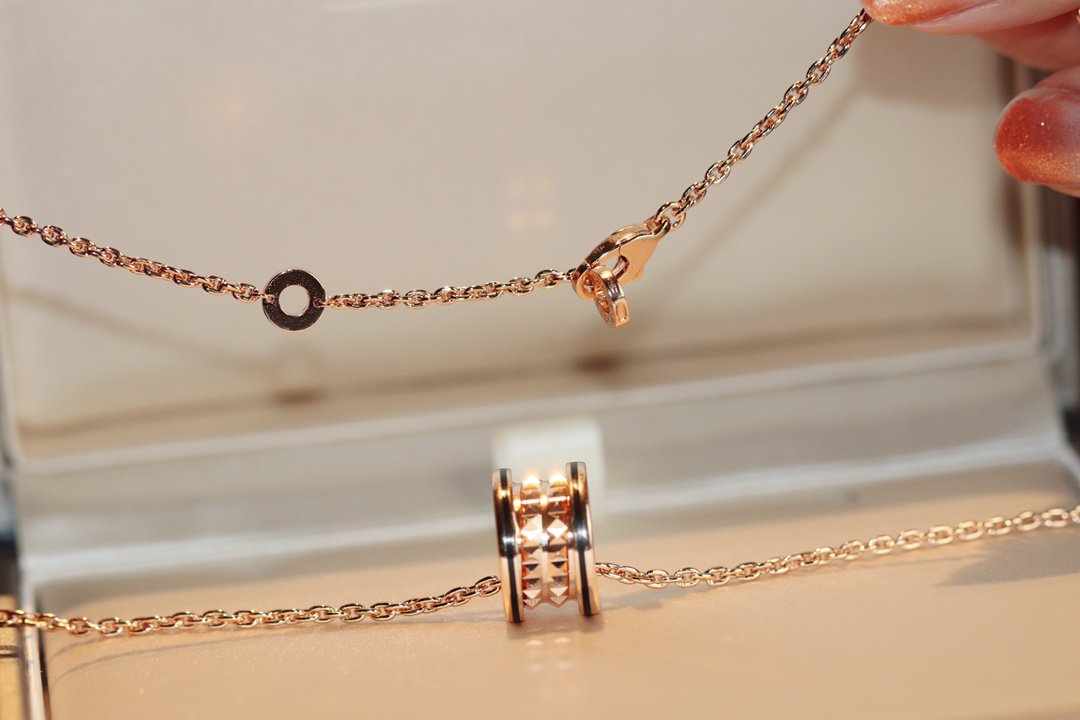 [Marin]ZERO 1 ROCK PEDANT PINK GOLD BLACK NECKLACE