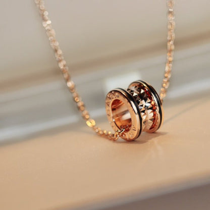[Marin]ZERO 1 ROCK PEDANT PINK GOLD BLACK NECKLACE