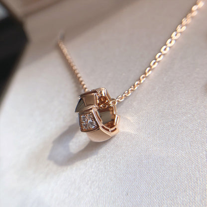 [Marin]SERPENTI PEDANT DIAMOND PINK GOLD NECKLACE