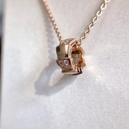 [Marin]SERPENTI PEDANT DIAMOND PINK GOLD NECKLACE