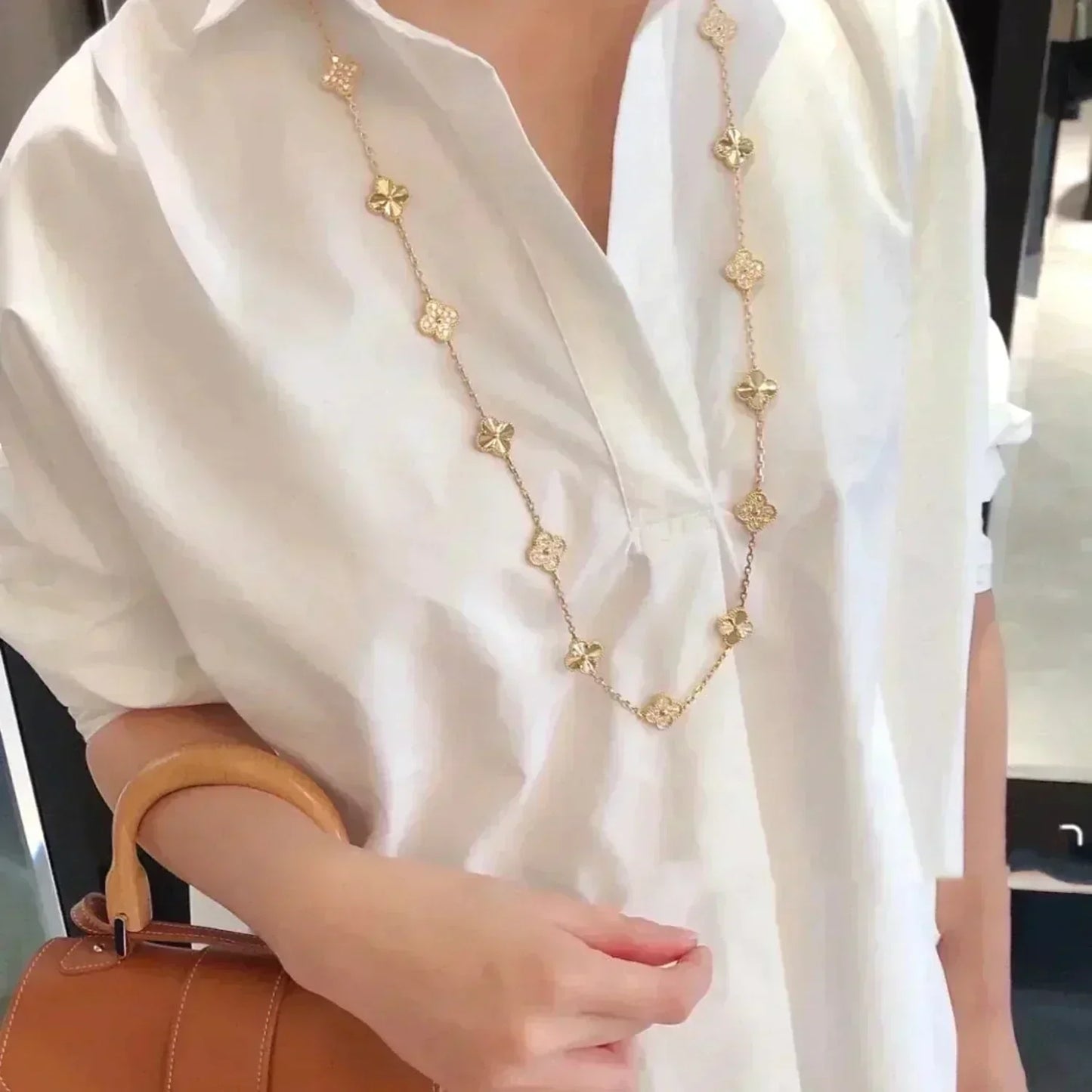 [Marin-Jewelry]CLOVER 20 MOTIFS LASER DIAMOND NECKLACE