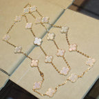 [Marin]CLOVER 20 MOTIFS WHITE MOP NECKLACE