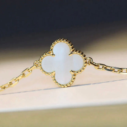 [Marin-Jewelry]CLOVER 20 MOTIFS WHITE MOP NECKLACE