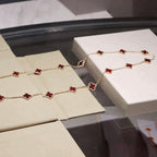 [Marin]CLOVER 20 MOTIFS CARNELIAN NECKLACE