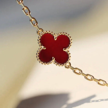 [Marin-Jewelry]CLOVER 20 MOTIFS CARNELIAN NECKLACE