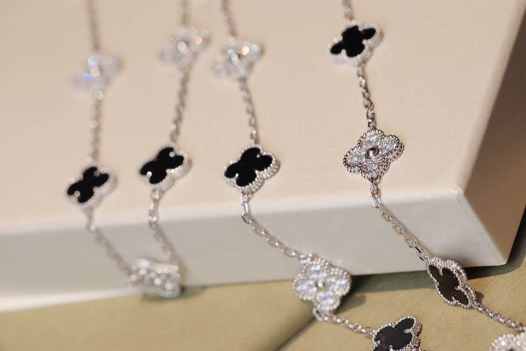 [Marin-Jewelry]CLOVER 20 MOTIFS ONYX DIAMOND SILVER