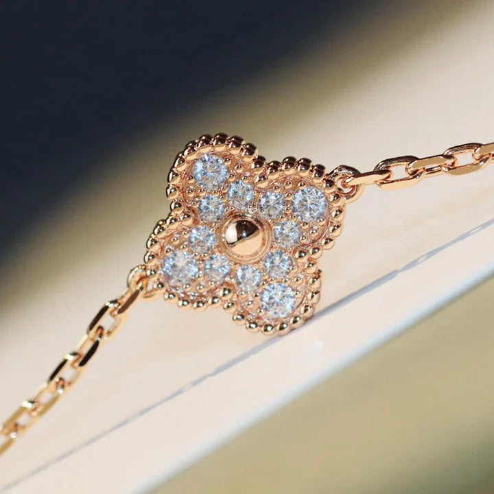 [Marin-Jewelry]CLOVER 20 MOTIFS MALACHITE DIAMOND NECKLACE