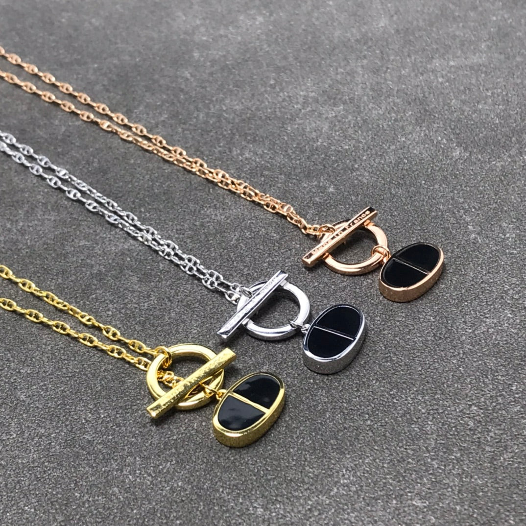[Marin]COLLIER CHAÎNE VERSO CÉRAMIQUE NOIRE