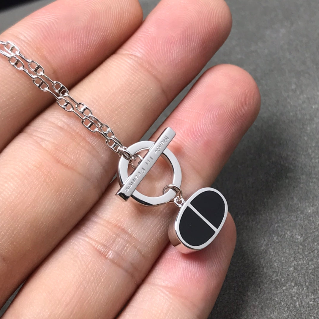 [Marin]COLLIER CHAÎNE VERSO CÉRAMIQUE NOIRE