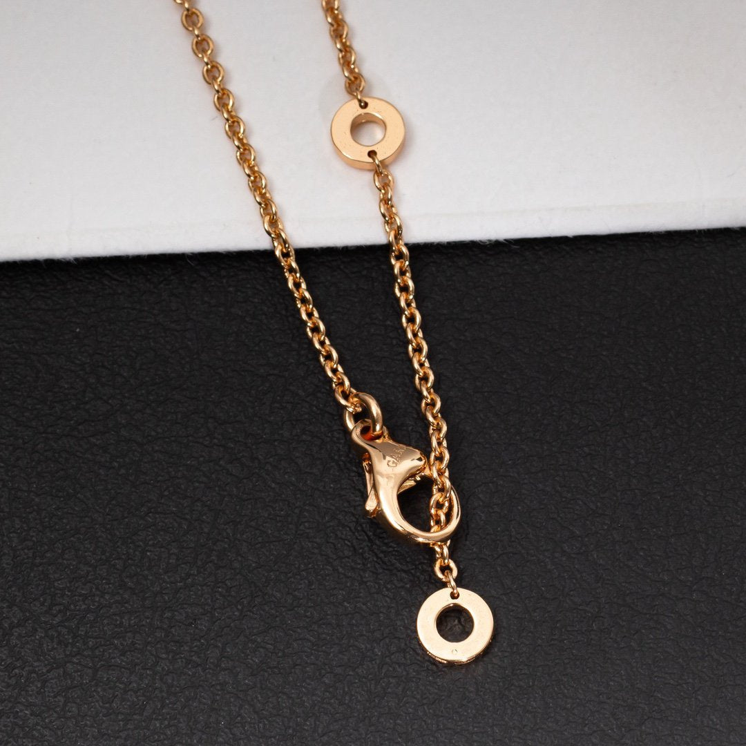 [Marin]ZERO 1 WHITE CERAMIC PINK GOLD DIAMOND NECKLACE