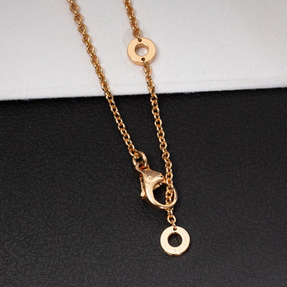 [Marin]ZERO 1 WHITE CERAMIC PINK GOLD DIAMOND NECKLACE