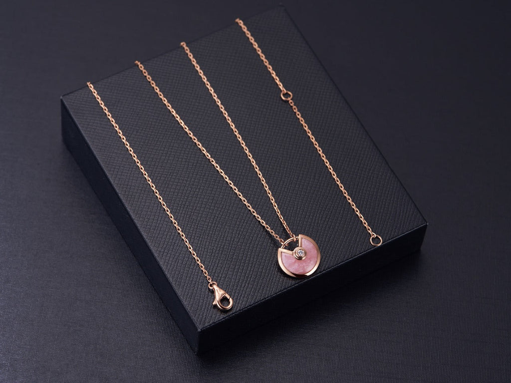 [Marin]AMULETTE ROSE GOLD PINK MOP NECKLACE