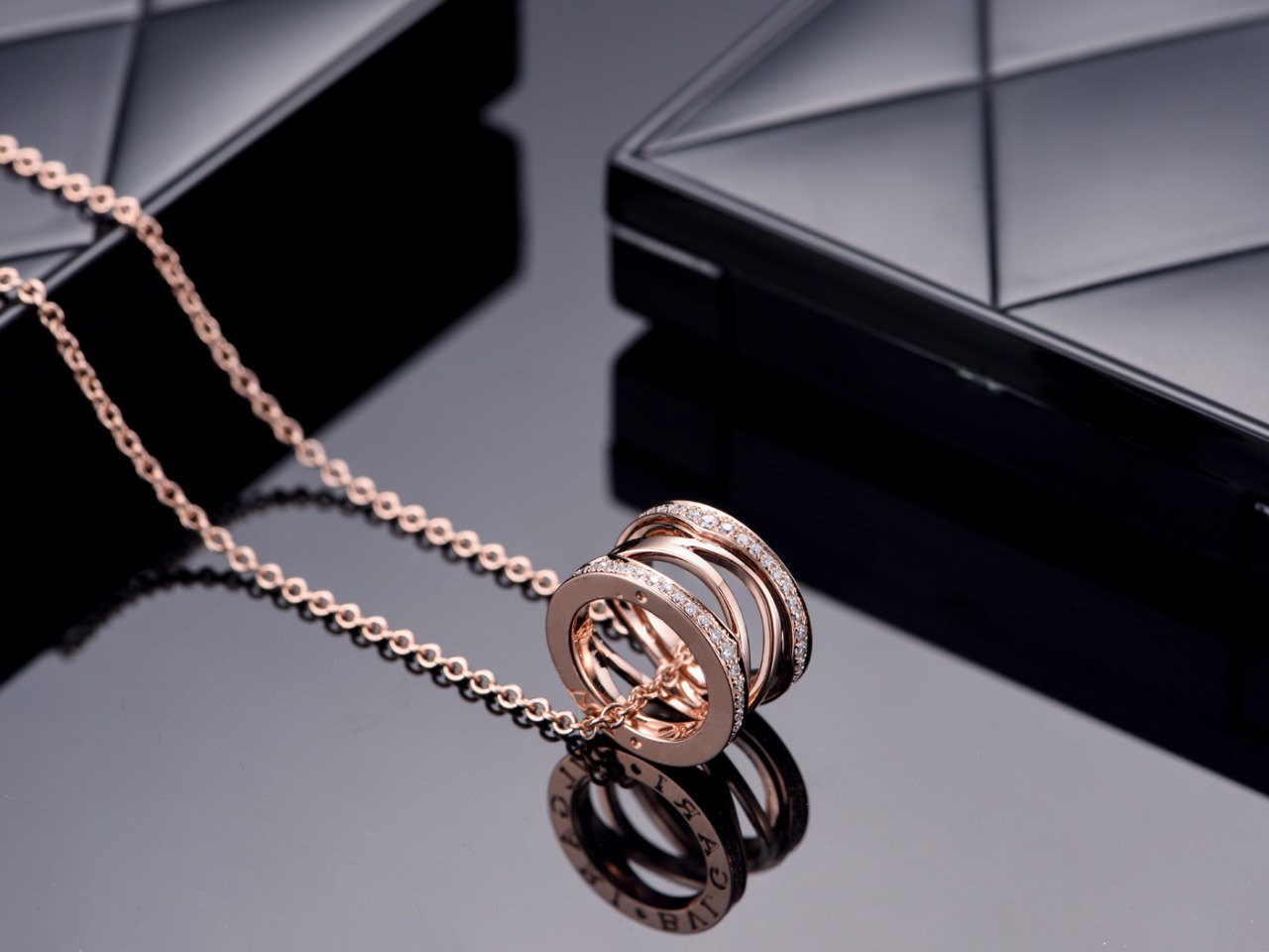 [Marin]ZERO 1 PINK GOLD DIAMOND OPEN NECKLACE