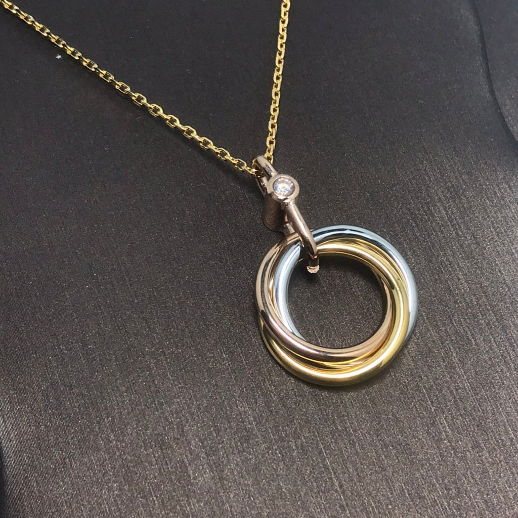 [Marin]TRINITY SILVER GOLD PINK GOLD NECKLACE