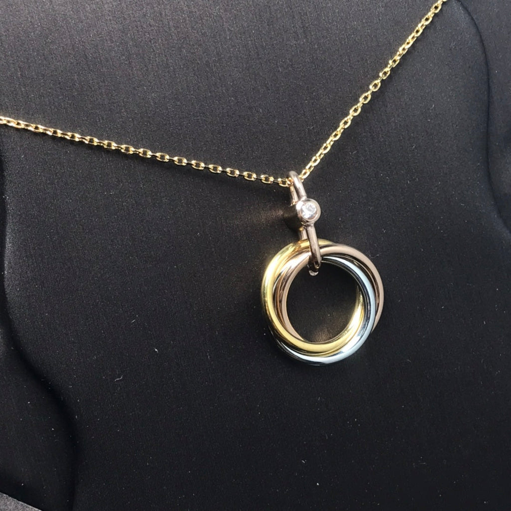 [Marin]TRINITY SILVER GOLD PINK GOLD NECKLACE