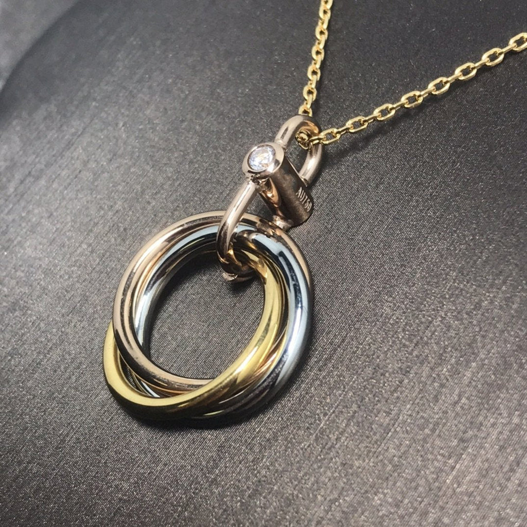 [Marin]TRINITY SILVER GOLD PINK GOLD NECKLACE