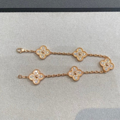 [Marin-Jewelry] CLOVER 5 MOTIF FULL DIAMOND BRACELET COLLECTION